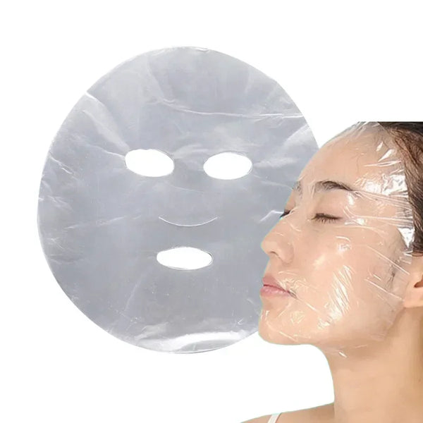 100pcs Disposable Face Masks Wrap – Transparent Plastic Film for Facial Cleaning