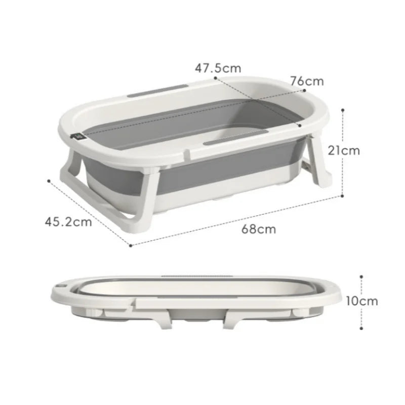 Baby Foldable Bath Tub – Warm, Sitting & Lying Toddler Bath for Home