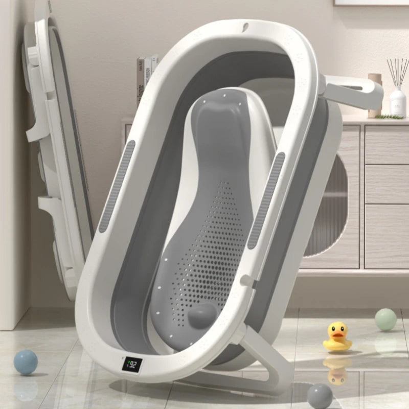 Baby Foldable Bath Tub – Warm, Sitting & Lying Toddler Bath for Home