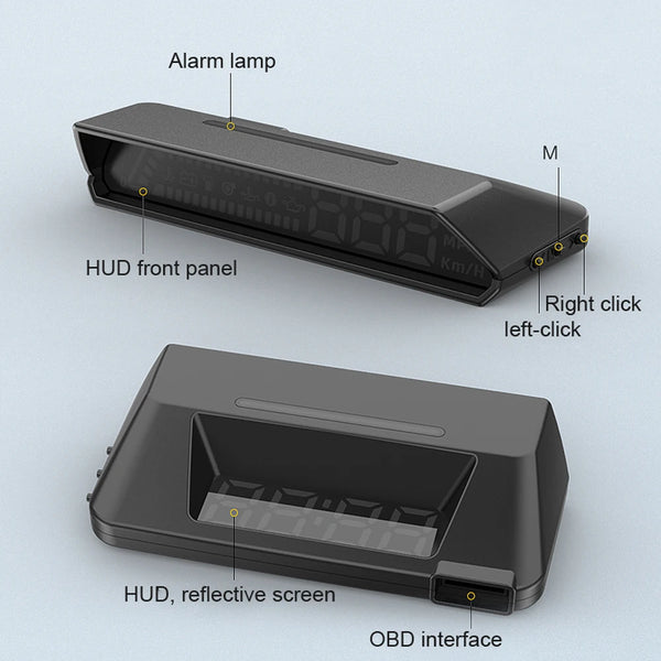Multifunctional Car HUD – Speed, Voltage, Oil & Temp Display