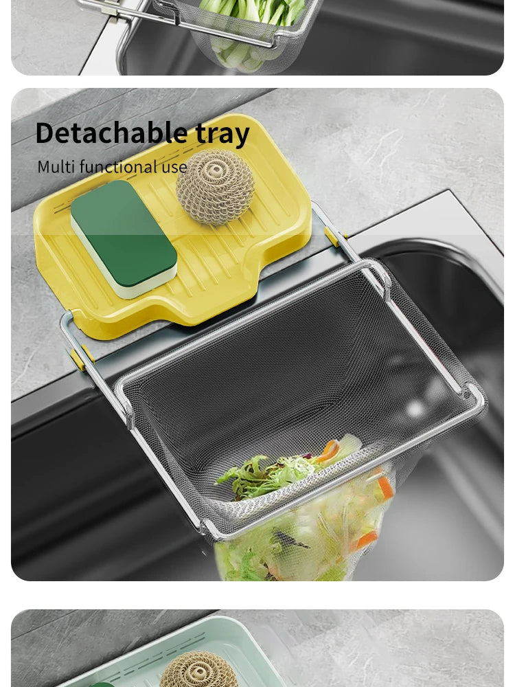 1pc Sink Strainer Rack with 50 Mesh Filters – Multi-Purpose Kitchen Drain Shelf