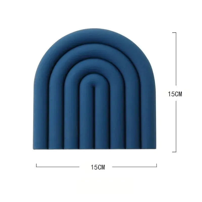 Rainbow Silicone Heat-Resistant Table Mat & Pot Holder – Multifunctional Coaster