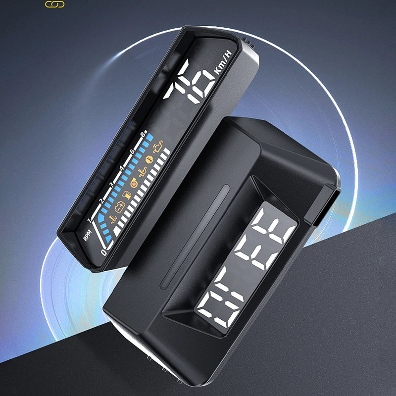 Multifunctional Car HUD – Speed, Voltage, Oil & Temp Display