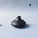 Small Black Ceramic Vase – Japanese Style Home Decor