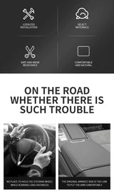 PU Leather Car Armrest Cushion with Side Pocket