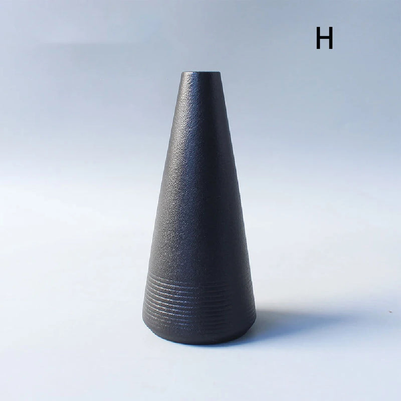 Small Black Ceramic Vase – Japanese Style Home Decor