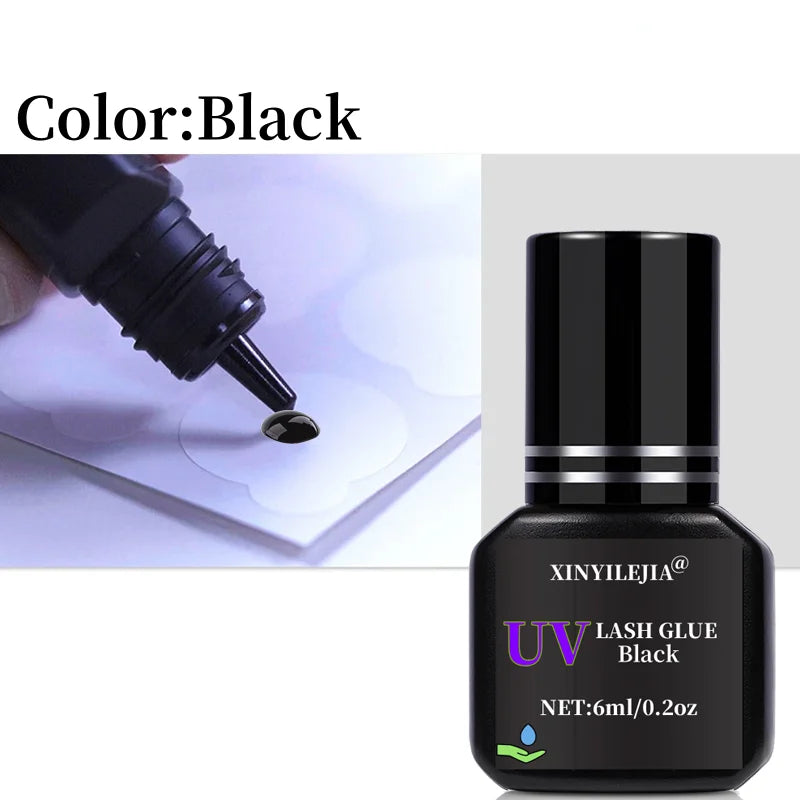 6ml UV Eyelash Extension Glue – Fast Drying, Strong Black Adhesive