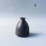Small Black Ceramic Vase – Japanese Style Home Decor