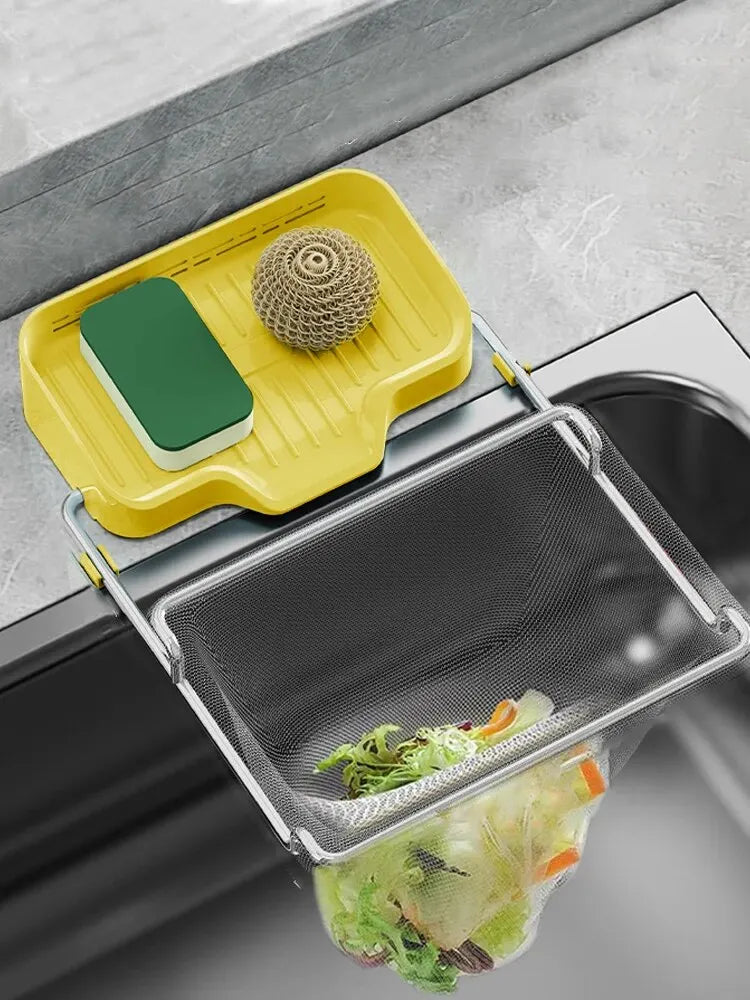 1pc Sink Strainer Rack with 50 Mesh Filters – Multi-Purpose Kitchen Drain Shelf