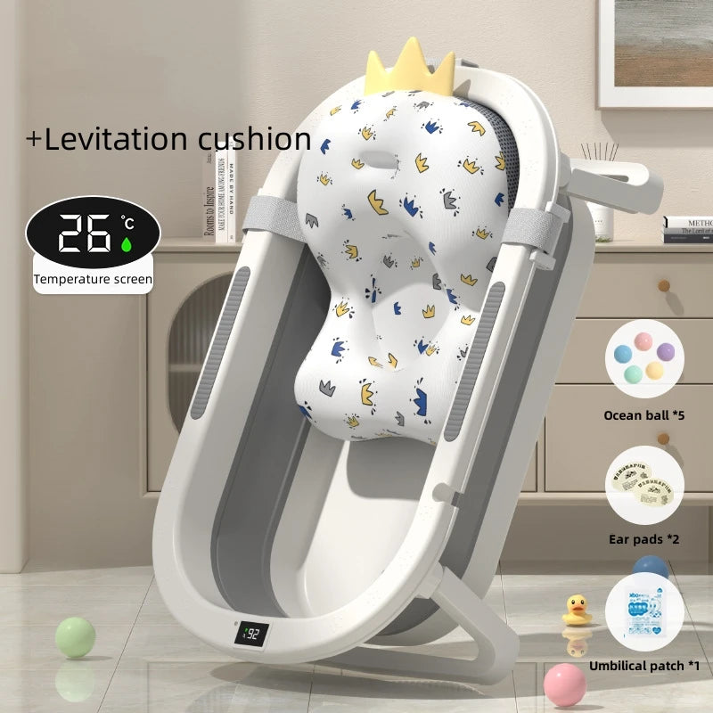 Baby Foldable Bath Tub – Warm, Sitting & Lying Toddler Bath for Home