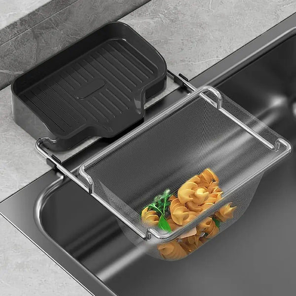 1pc Sink Strainer Rack with 50 Mesh Filters – Multi-Purpose Kitchen Drain Shelf