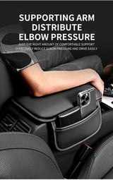 PU Leather Car Armrest Cushion with Side Pocket