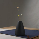 Small Black Ceramic Vase – Japanese Style Home Decor