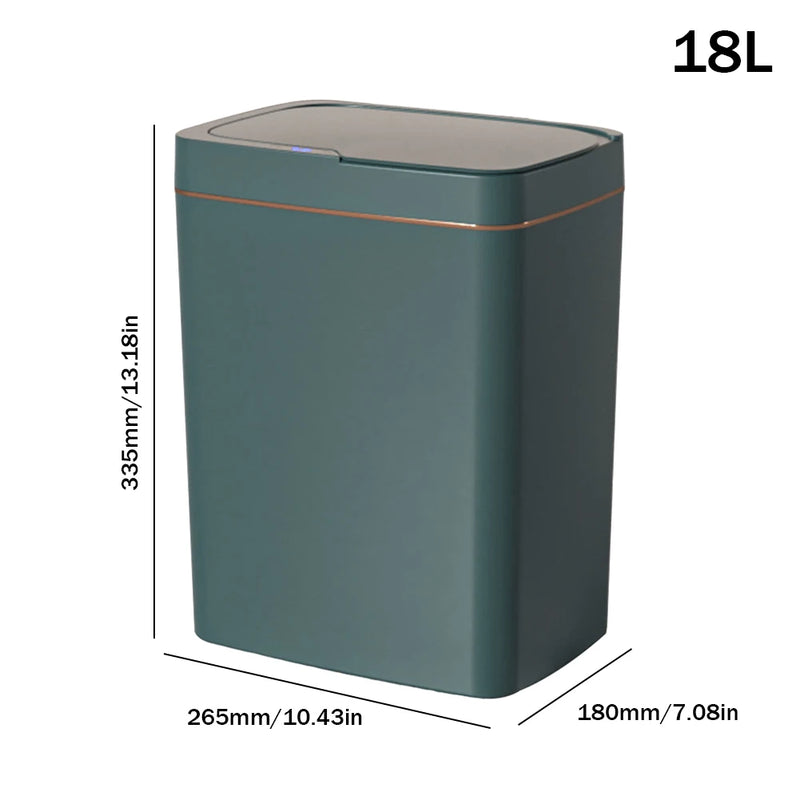 15/18L Smart Sensor Trash Can – Waterproof Auto Bin for Kitchen & Bathroom
