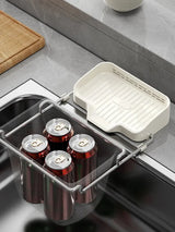 1pc Sink Strainer Rack with 50 Mesh Filters – Multi-Purpose Kitchen Drain Shelf