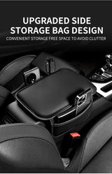PU Leather Car Armrest Cushion with Side Pocket