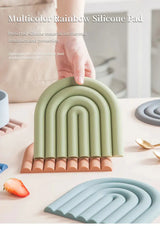 Rainbow Silicone Heat-Resistant Table Mat & Pot Holder – Multifunctional Coaster