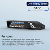 Multifunctional Car HUD – Speed, Voltage, Oil & Temp Display