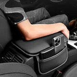 PU Leather Car Armrest Cushion with Side Pocket