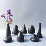 Small Black Ceramic Vase – Japanese Style Home Decor