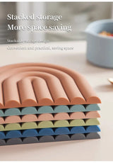 Rainbow Silicone Heat-Resistant Table Mat & Pot Holder – Multifunctional Coaster