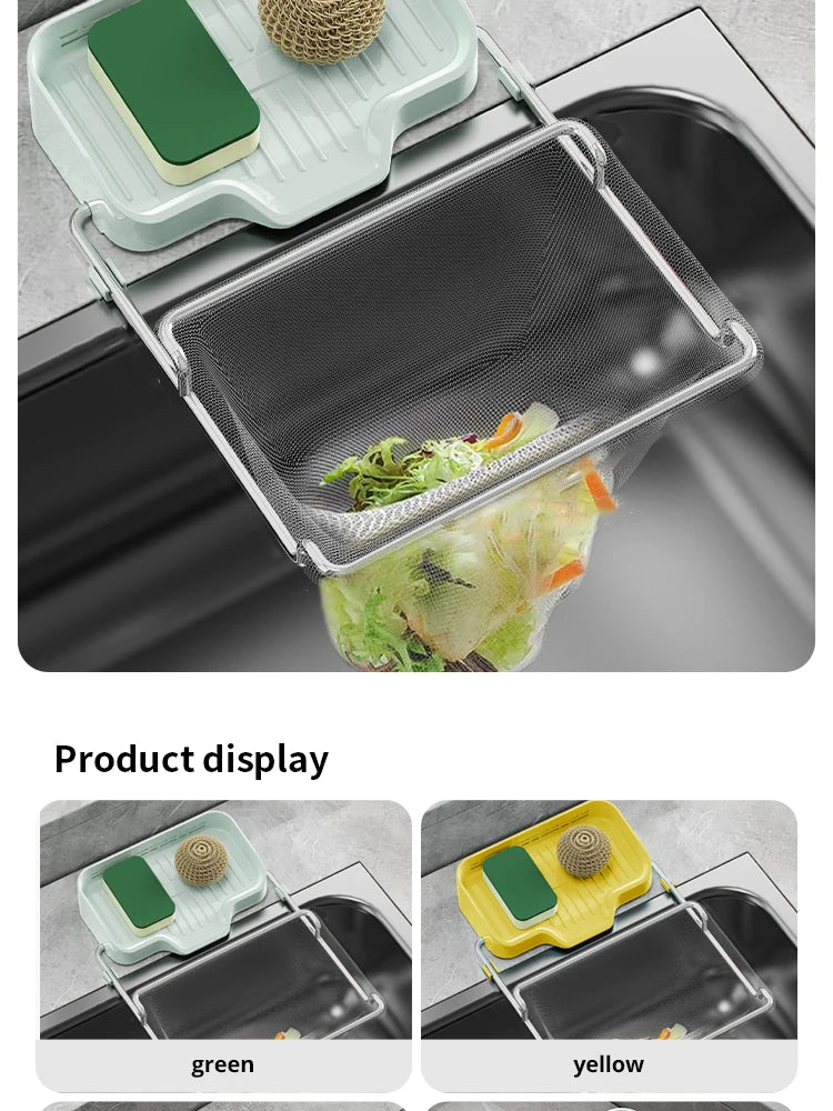 1pc Sink Strainer Rack with 50 Mesh Filters – Multi-Purpose Kitchen Drain Shelf