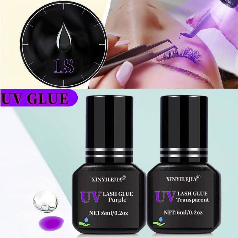 6ml UV Eyelash Extension Glue – Fast Drying, Strong Black Adhesive