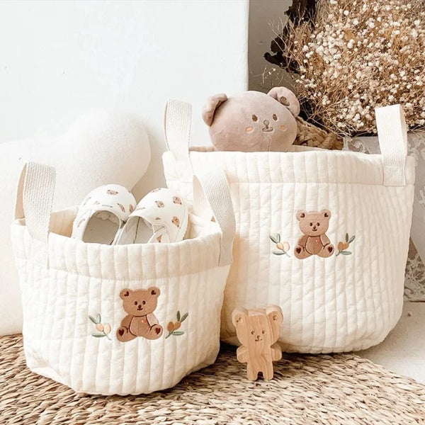 Cute Bear Embroidery Baby Bag – Diaper & Maternity Storage Organizer