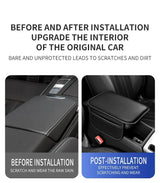 PU Leather Car Armrest Cushion with Side Pocket