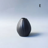 Small Black Ceramic Vase – Japanese Style Home Decor