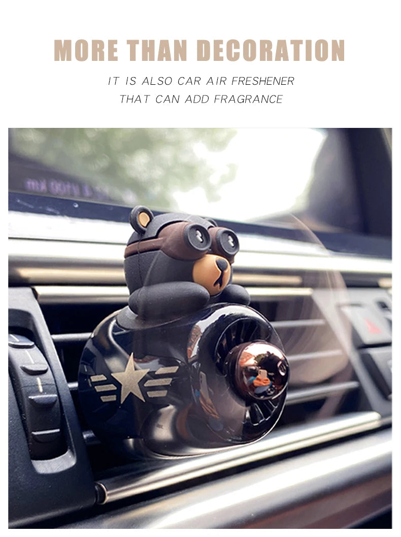 DIY Aroma Car Air Freshener – Cartoon Pilot Bear Vent Clip Ornament