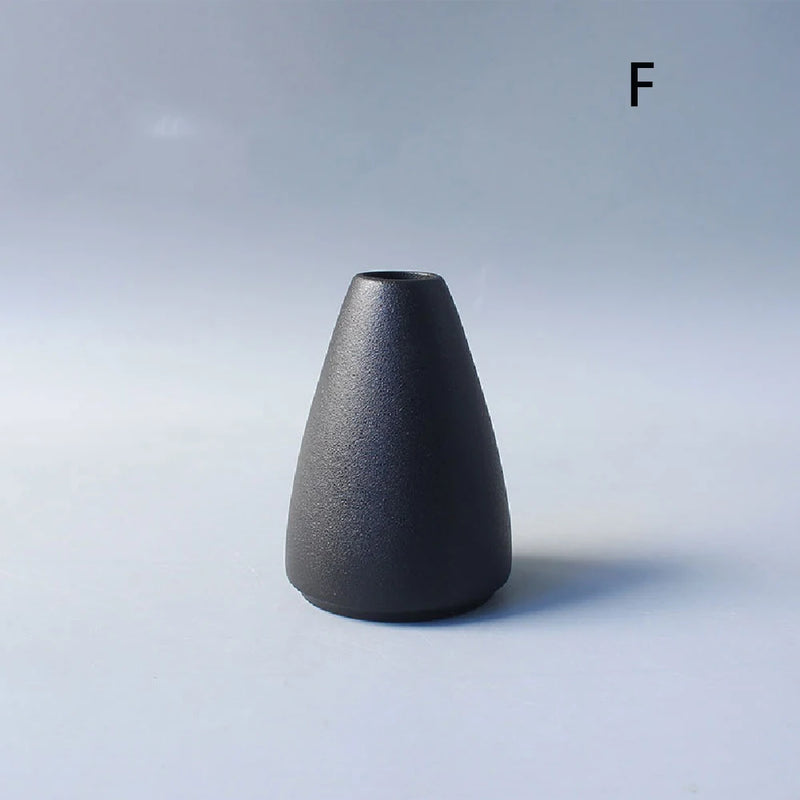 Small Black Ceramic Vase – Japanese Style Home Decor