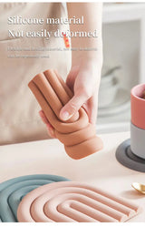 Rainbow Silicone Heat-Resistant Table Mat & Pot Holder – Multifunctional Coaster