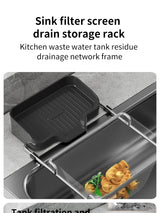 1pc Sink Strainer Rack with 50 Mesh Filters – Multi-Purpose Kitchen Drain Shelf